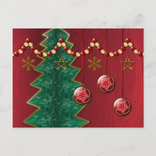 Fractal Celebration Christmas Postcard