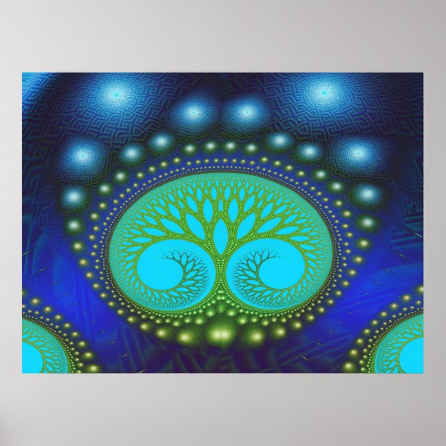 Fractal Celestial Forest Fine Abstract Art Poster (Front)