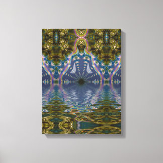 Fractal Chakra Yoga Meditation Wrapped Canvas Print
