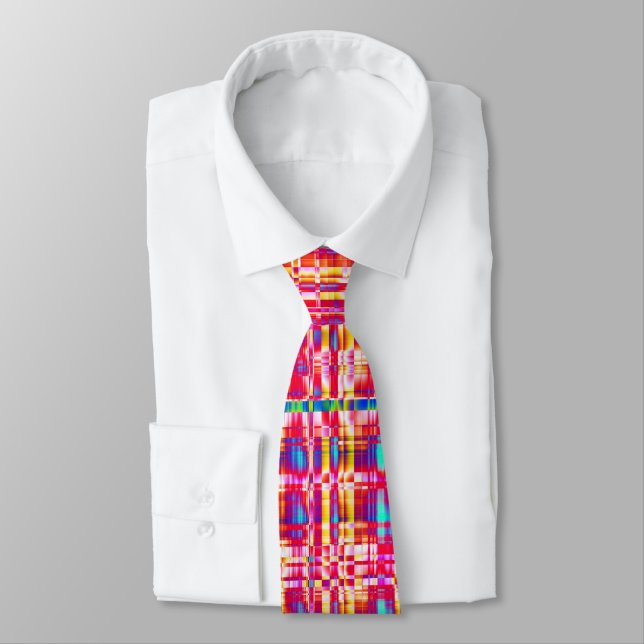 Fractal Check Neck Tie (Tied)
