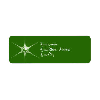 Fractal Christmas star Label