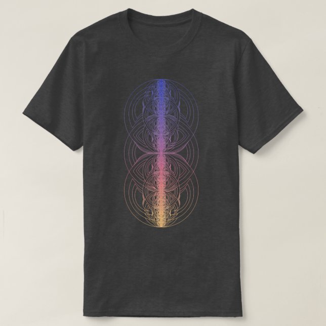 Fractal Cirlce Dimensions Gradient T-Shirt (Design Front)