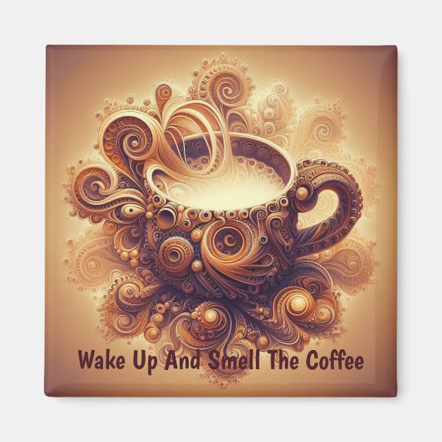 Fractal Coffee Reverie Magnet (Front)