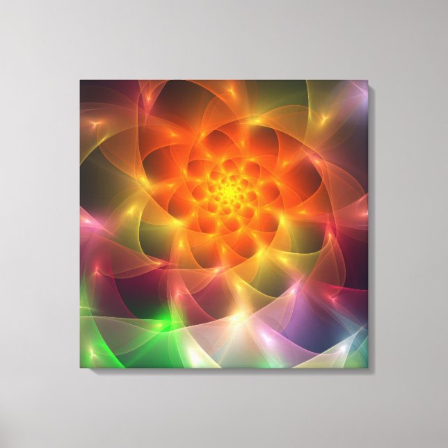 Fractal Color Vortex Canvas Print (Front)