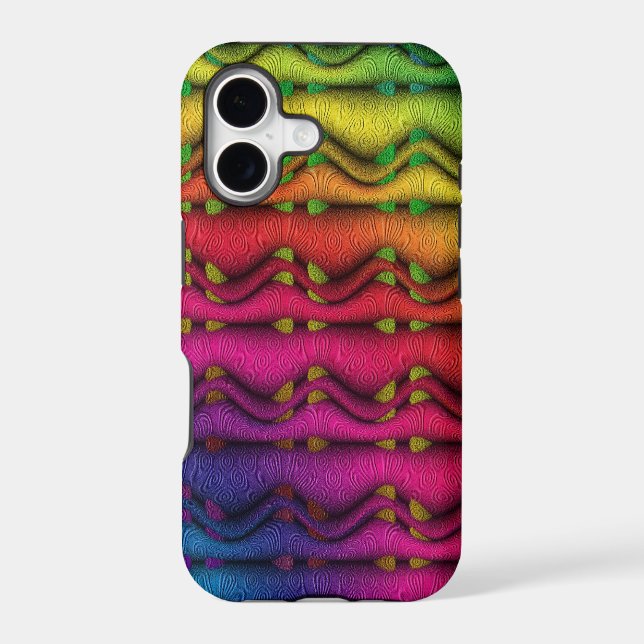 Fractal Composing - colored waves Iphone Case (Back)
