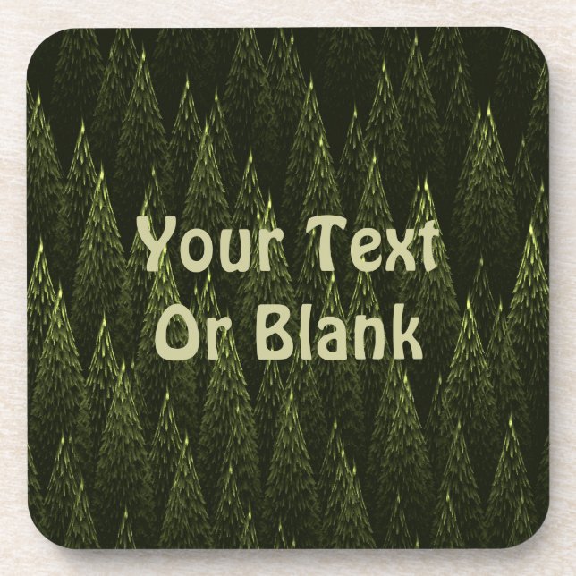 Fractal Conifer Forest Beverage Coaster (Front)