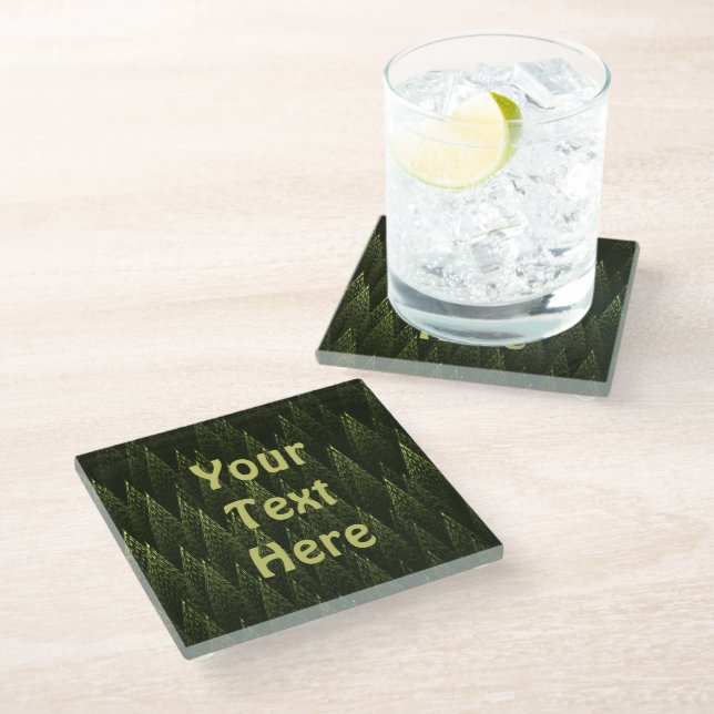 Fractal Conifer Forest Glass Coaster (Angled)