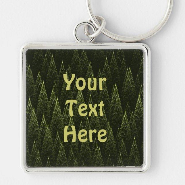 Fractal Conifer Forest Keychain (Front)
