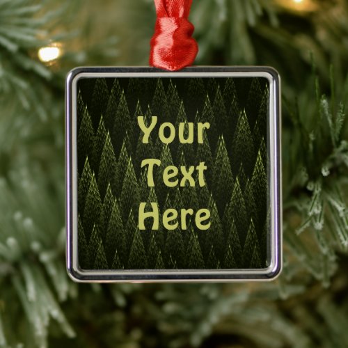 Fractal Conifer Forest Metal Ornament