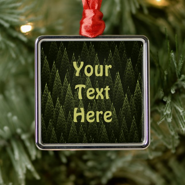 Fractal Conifer Forest Metal Ornament (Tree)