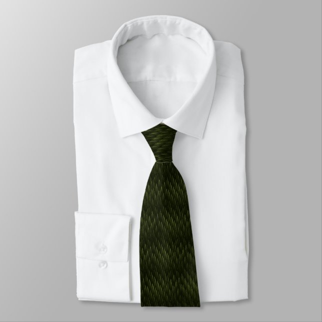 Fractal Conifer Forest Neck Tie (Tied)