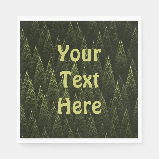 Fractal Conifer Forest Paper Napkins (Front)