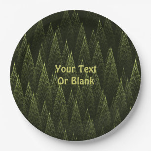 Fractal Conifer Forest Paper Plates