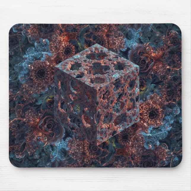 Fractal Cube With Mandelbrot Cutout  Mouse Pad (Front)