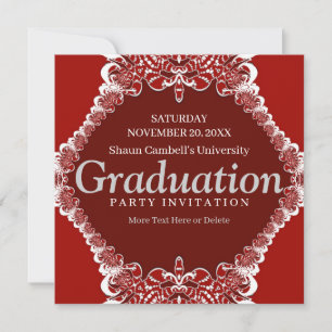 Fractal Curtain Graduation Invitation