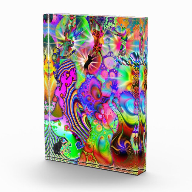 Fractal Dance Color Illustration Acrylic Block (Right)