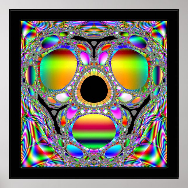 Fractal Death Mask of Tutankhamun Poster (Front)