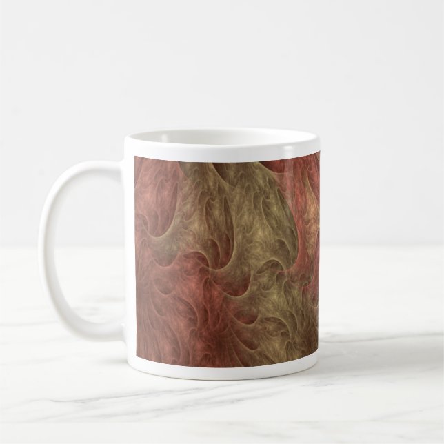 Fractal Design (Coral-Beige) on Coffee Mug (Left)