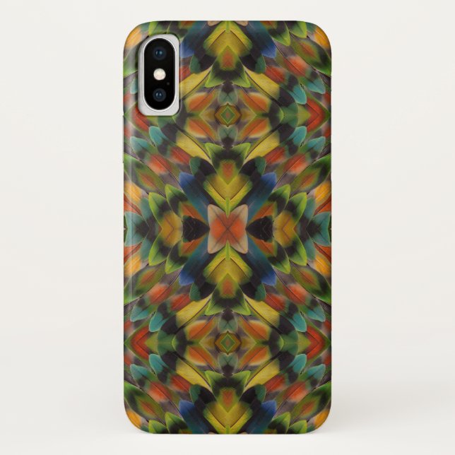 Fractal Design Of Lovebird Feathers Case-Mate iPhone Case (Back)