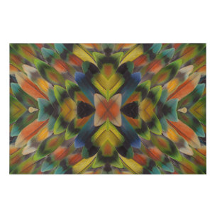 Fractal Design Of Lovebird Feathers Faux Canvas Print