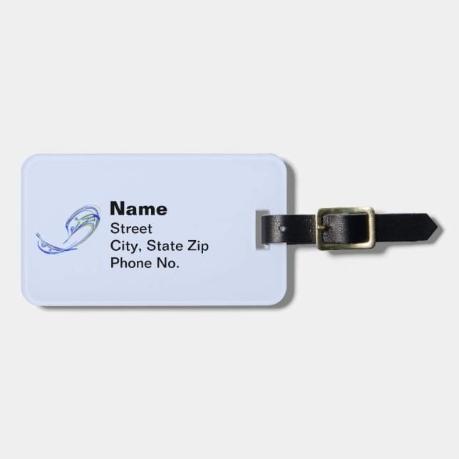 Fractal - Dolphin Luggage Tag (Front Horizontal)