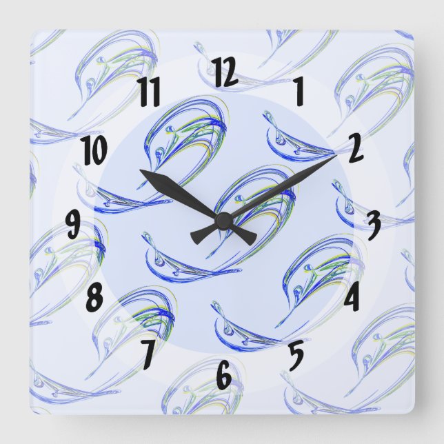 Fractal - Dolphin Square Wall Clock (Front)