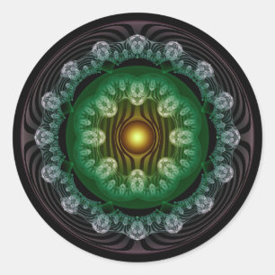 Fractal elegant ornament classic round sticker