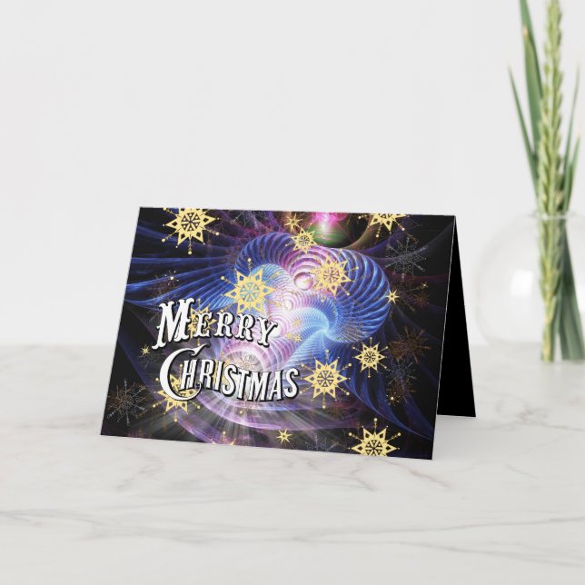 Fractal Energy burst Holiday Card (Front)