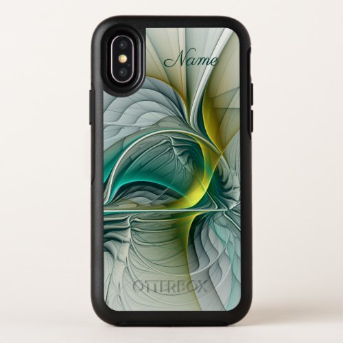 Fractal Evolution Golden Turquoise Abstract Name OtterBox Symmetry iPhone X Case