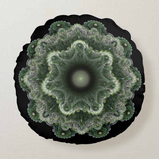 Fractal fancy ornament round pillow (Front)