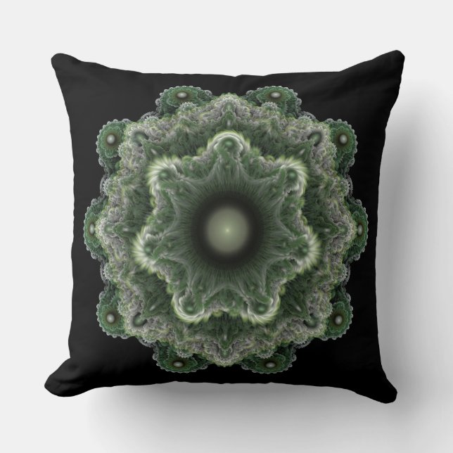 Fractal fancy ornament throw pillow (Front)