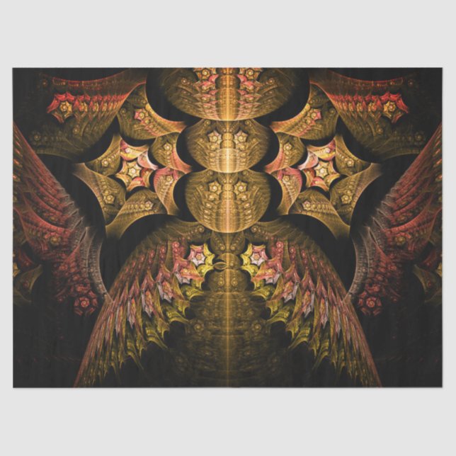 Fractal Fantasy Gold Design Abstract 21 Decoupage Tissue Paper (Front)