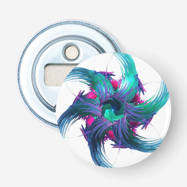 Fractal Fantasy Swirls Bottle Opener (Front)