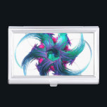 Fractal Fantasy Swirls  Business Card Case<br><div class="desc">Swirls of pink,  aqua,  blue and purple with a white background make up this beautiful abstract fractal image.  Now imagine it spinning around.</div>