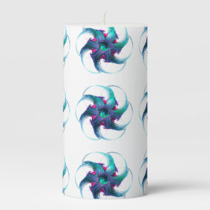 Fractal Fantasy Swirls  Pillar Candle