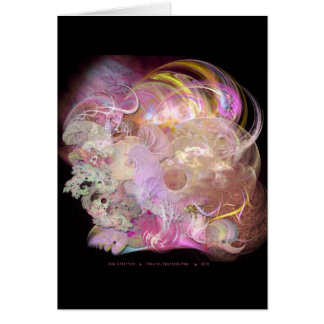 Fractal Feathers Pink Card