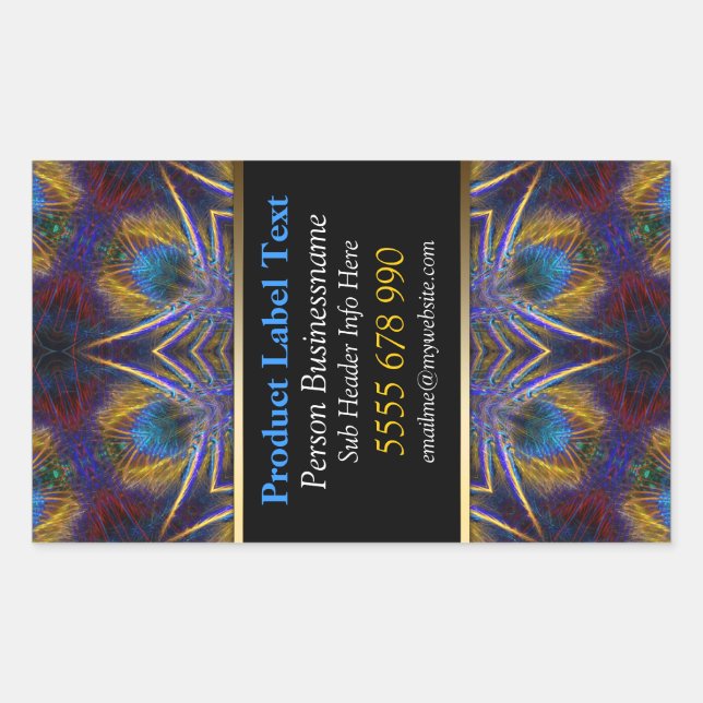 Fractal Feathers Vertical Product Label Stick (Front)