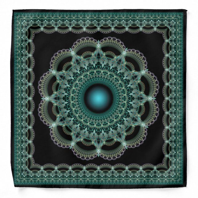 Fractal filigreed framed pattern bandana (Front)