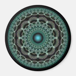 Fractal filigreed round decoration magnet