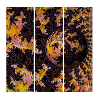 Fractal Firestorm Sphere Triptych