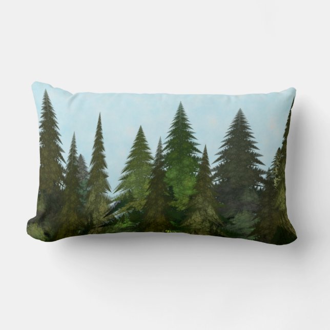 Fractal Firs Lumbar Pillow (Front)
