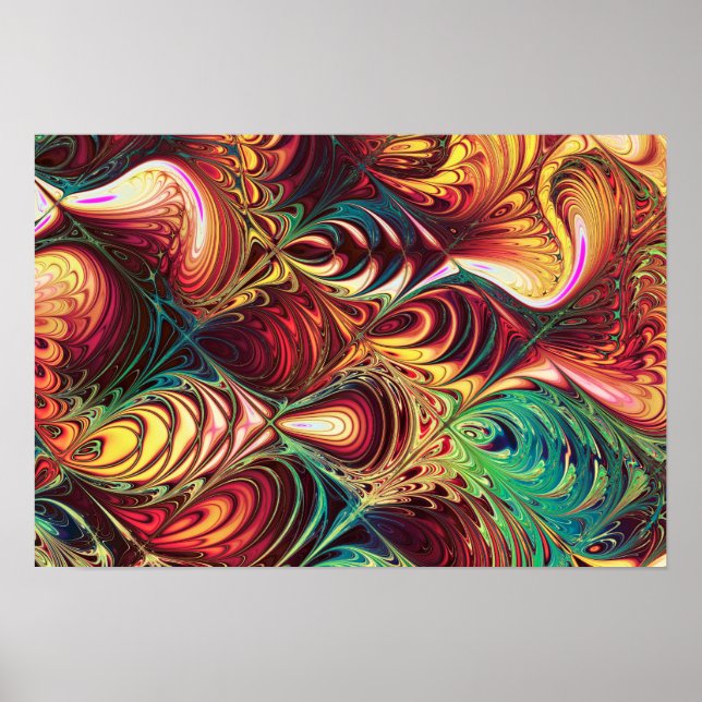 Fractal Fish Pattern Poster (Front)