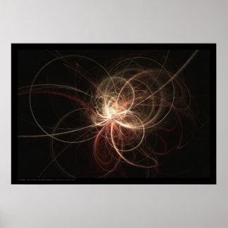 Fractal Flame : Cream Light Poster