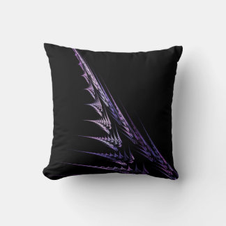 Fractal Flame Pattern Purple Black Throw Pillow