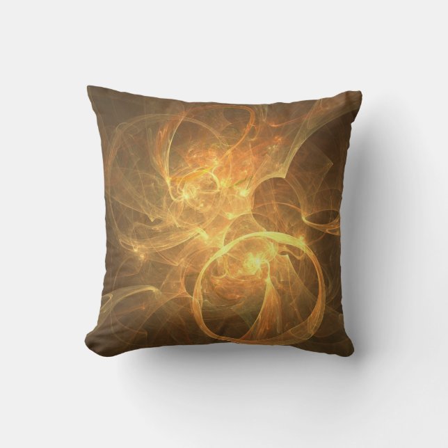 Fractal flame space energy fantasy throw pillow (Front)