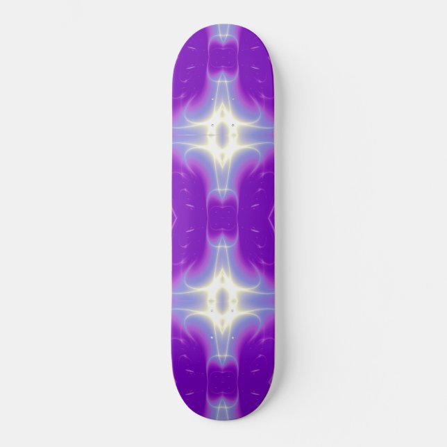 FRACTAL FLAME , violet purple Skateboard Deck (Front)