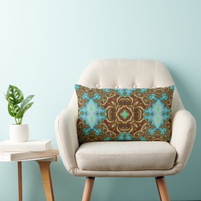 Fractal Fleur-de-Lis.png Lumbar Pillow (Chair)
