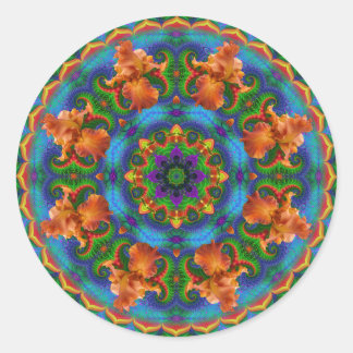 Fractal Floral Mandala Classic Round Sticker