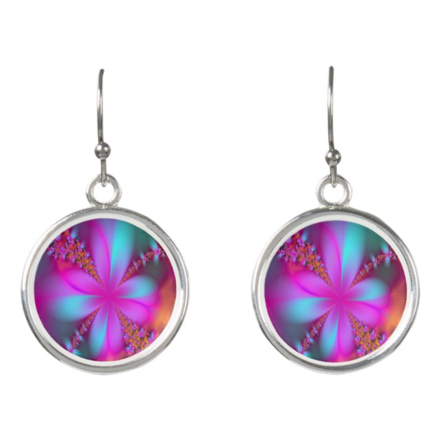 Fractal Flower Earrings (Front)