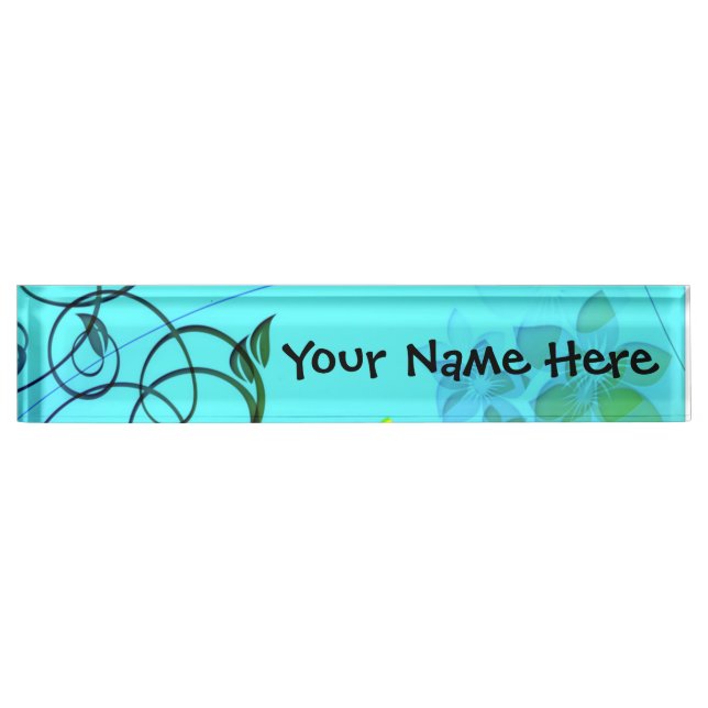 Fractal Flower Elegance Name Plate (Front)